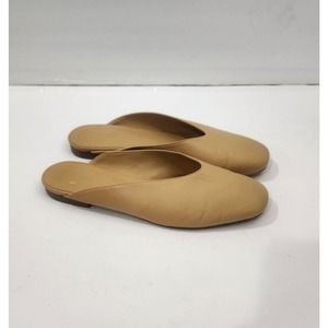Vince Levin Tan Leather Slip On Mules Slide Flats Shoes sz 7.5
